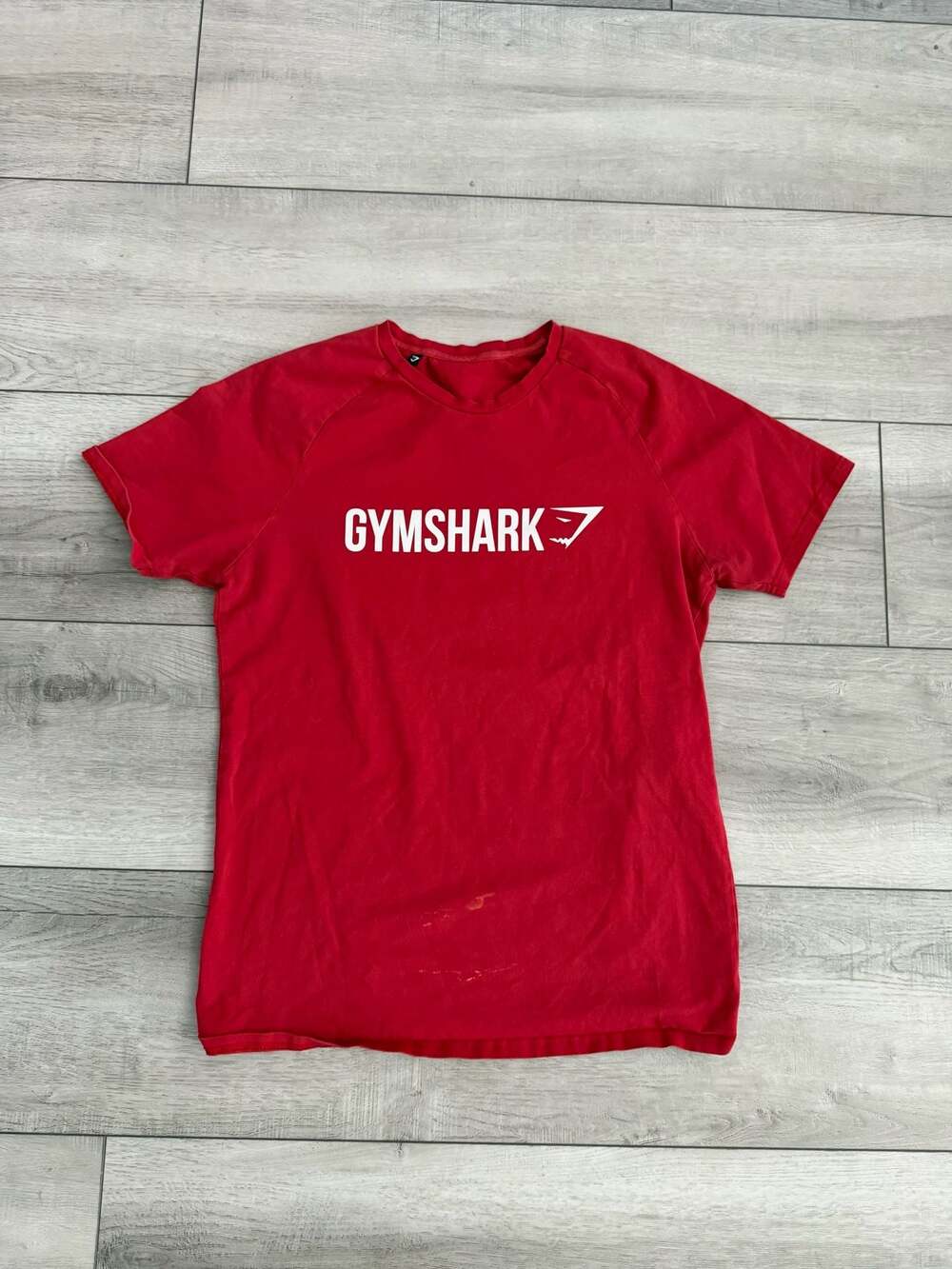 Gymshark Red Workout T-Shirt with White Chest Logo Size M